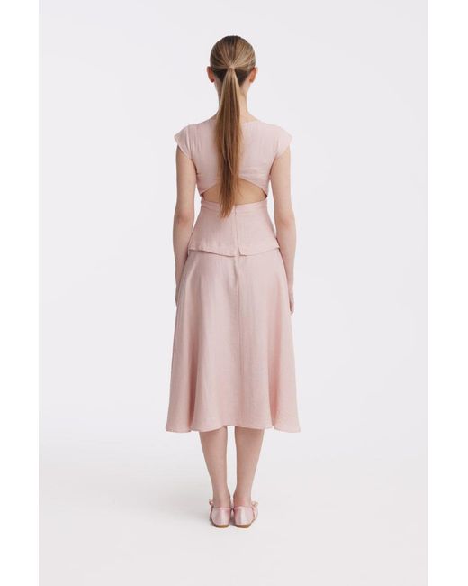 Georgette Pink Powder Midi Dress