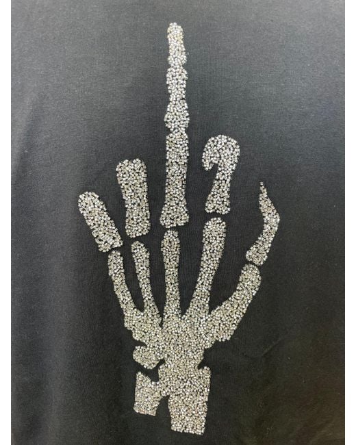 Any Old Iron Blue Beaded Skull Finger Sweatshirt for men