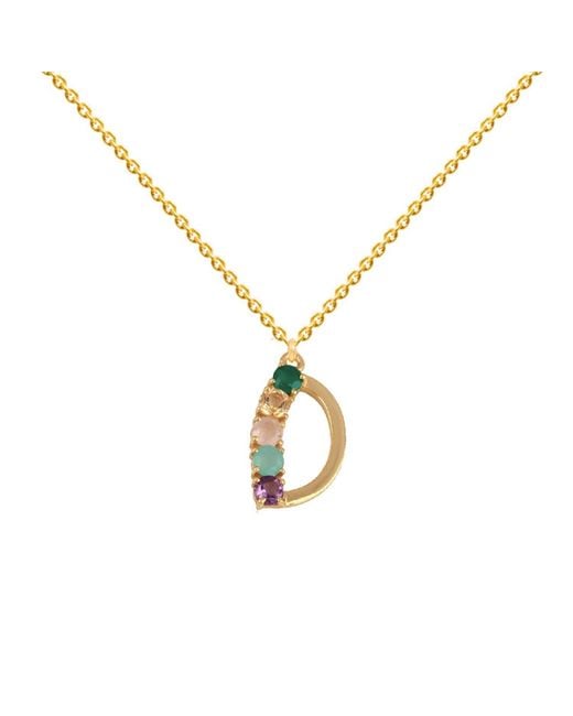 Lavani Jewels Metallic Multicolored Initial D Necklace