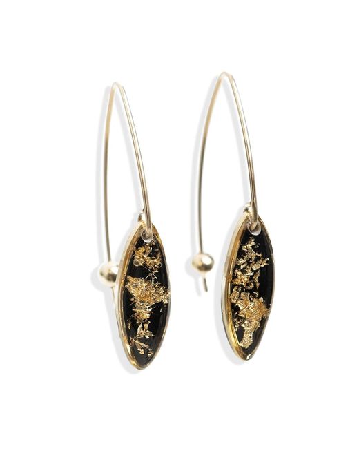 Kate Koel Metallic Midnight Art Deco Filled Drop Earrings