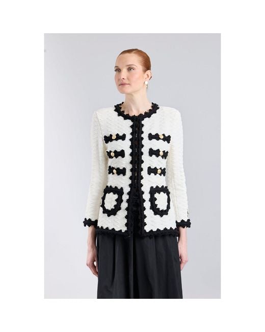 The Extreme Collection Black Monochrome Structured Knit Jacket