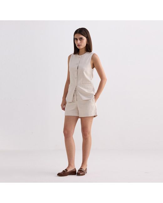 REISTOR Gray Cotton Tweed Shorts