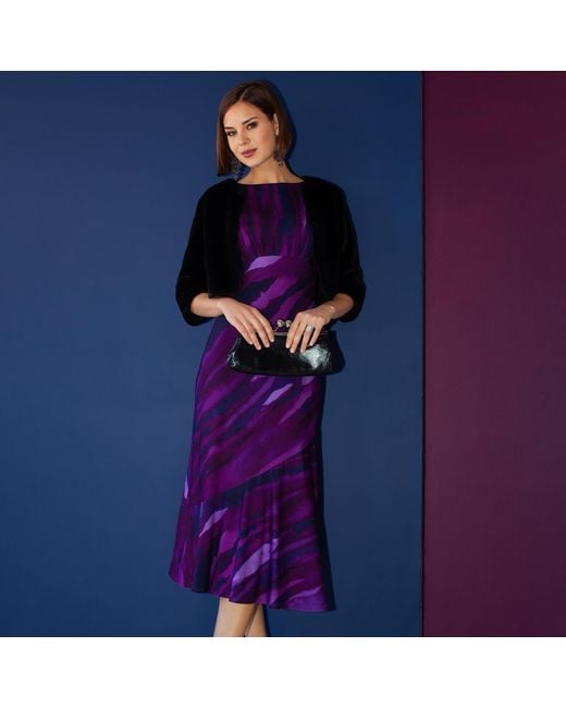 Alie Street London Purple Maxine Asymmetric Dress Vivid Plum