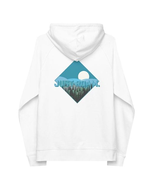 Anchor and Crew White Just Roam. Seeker Organic Cotton Raglan Hoodie