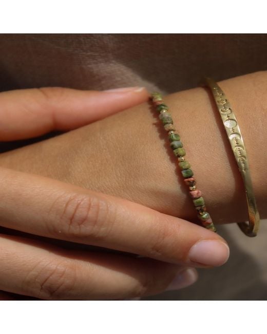 1610Istanbul Metallic Aegean Unakite Bracelet