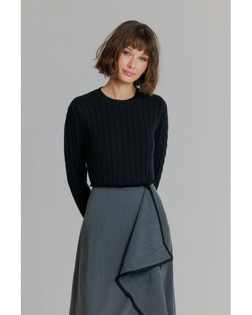 Lou&Up (Formerly Loup Clothing) Gray Herringbone Skirt