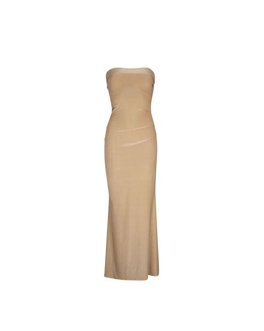 Aguaclara Natural Doree Midi Dress Strapless