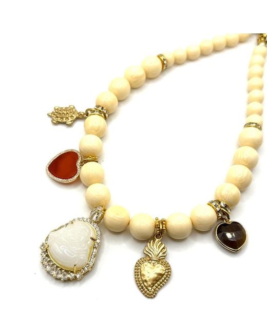 Achala Handcrafted Metallic Neutrals Dylan Necklace