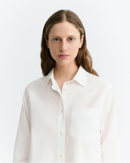 Thinking Mu White Dandelion Odie Oversize Shirt
