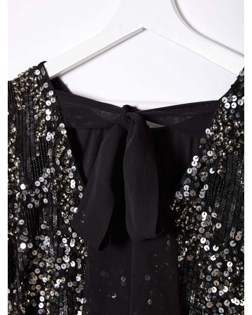 Rose & Nancy Black Eden Beaded Mini Dress