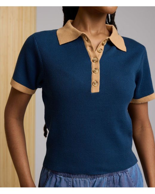 Known Supply Blue Collared Sweater Polo