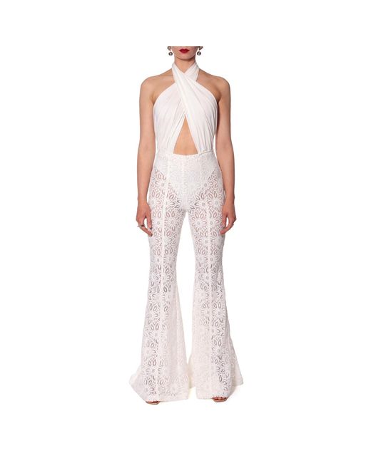 AGGI by HALEWSKI Gray Adley Off Lace Flared Pants