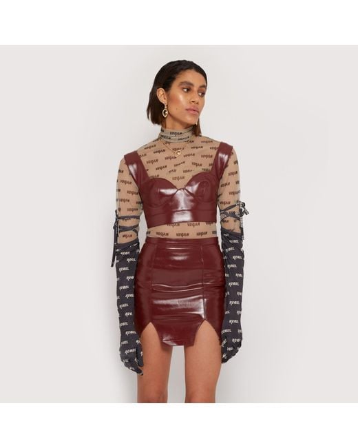 Sarah Regensburger White Vegan Mesh Bodysuit
