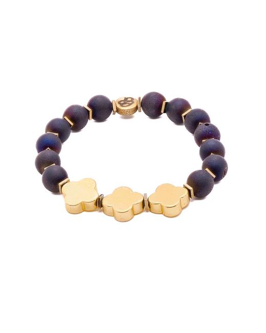 Ebru Jewelry Blue Moroccan Flower Agate Bracelet