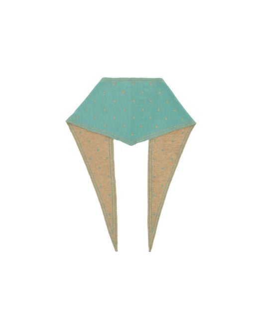 Saachi Green Polka Dot Triangle Light Scarf