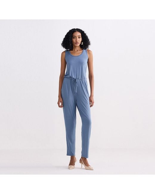 REISTOR Blue Relaxed Drawstring Jumpsuit