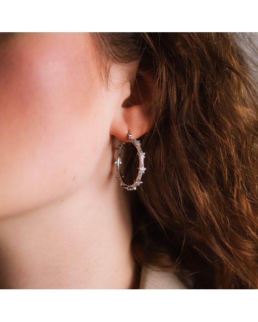 Luna Charles Metallic Aneira Star Hoop Earrings