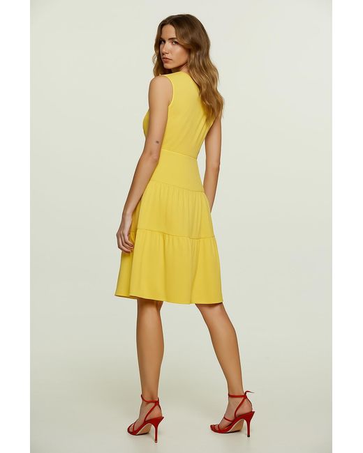 Conquista Yellow Sleeveless Cotton Jersey Dress