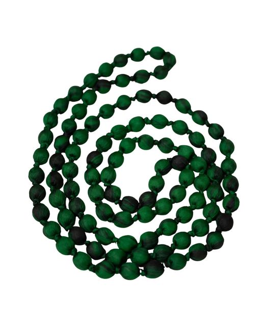 Silk and Bears Green Emerald Silk Bead Necklace – Hand-Wrapped & Knotted