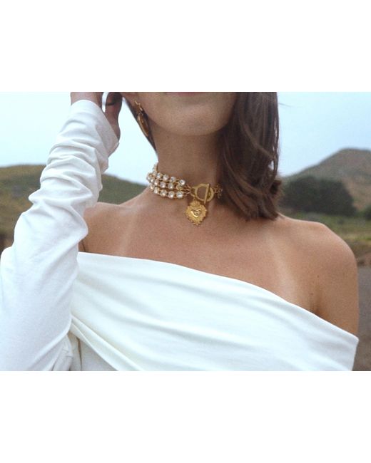 Sccollection Metallic Donatella Rhinestone Choker