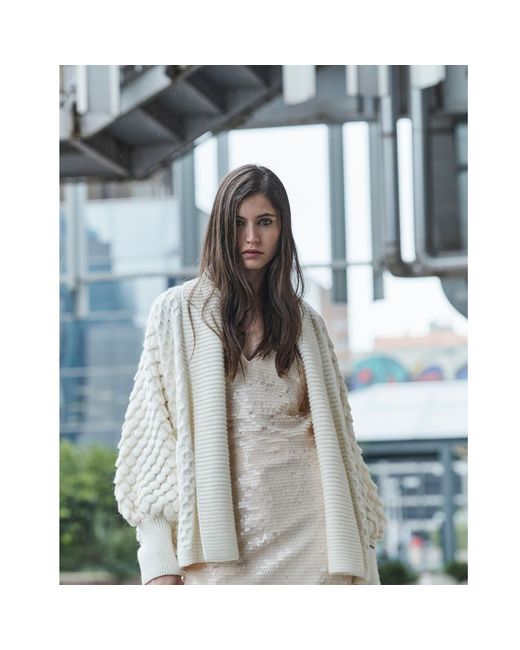 The Extreme Collection Oversized Chunky Knit Alpaca Wool Short Cardigan in Grey Lyst UK