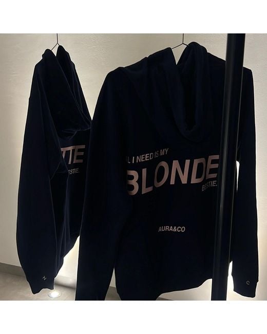 Aura & Co Blue All You Need Is Your Blonde Bestie Hoodie