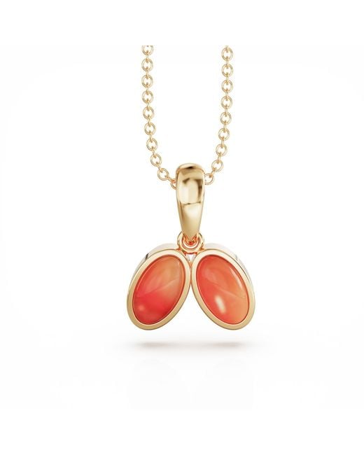 Linda Fiore Metallic You & Me Baby Vermeil Necklace With Carnelian