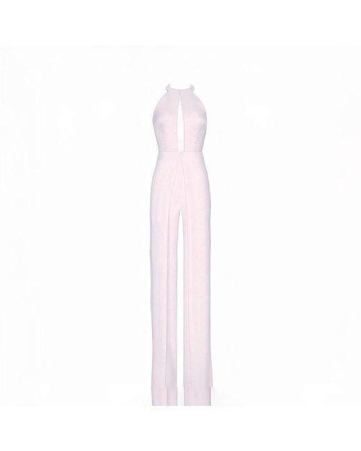Nomi Fame Pink Nomi Light Satin Crepe Split Leg Jumpsuit
