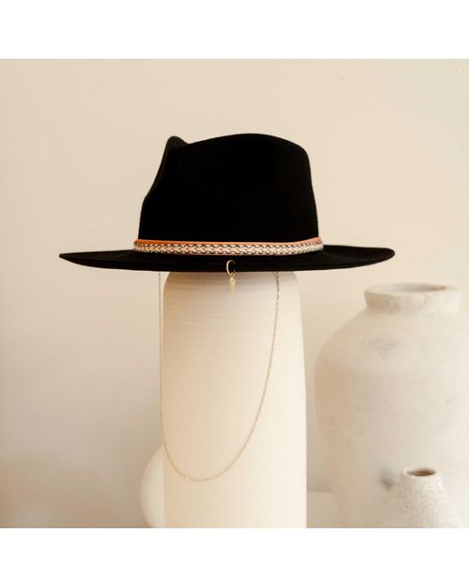 Sage the Label Black Hendra Wool Fedora Hat With Sterling Jewellery for men