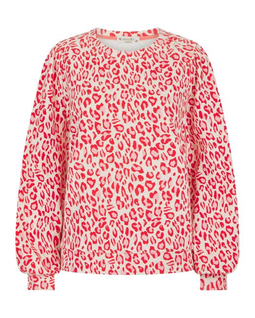 Nooki Design Red Printed Leopard Piper Sweater-pink