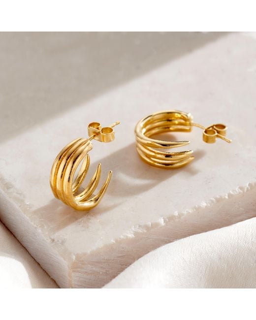 Posh Totty Designs Metallic Talon Open Hoop Earrings