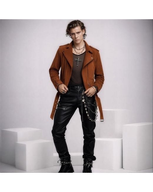 Zasta Studio Brown Empress Suede Leather Jacket for men