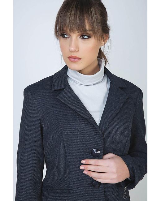 Conquista Blue Button Blazer With Zip Detail