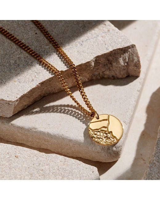 Posh Totty Designs Metallic Strata Kintsugi Disc Necklace for men