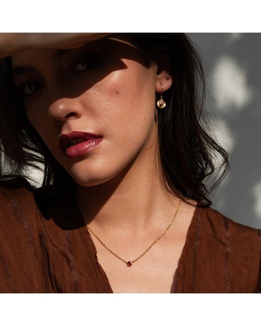 Dower & Hall Metallic Ruby Round Dewdrop Pendant
