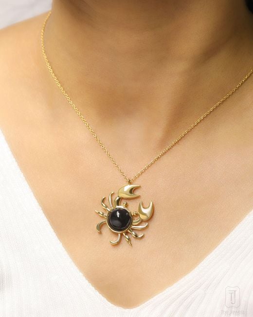 The Jewelz Metallic Onyxpinch Crab Necklace