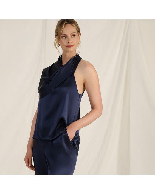 The Summer Edit Blue Celine Scarf Top