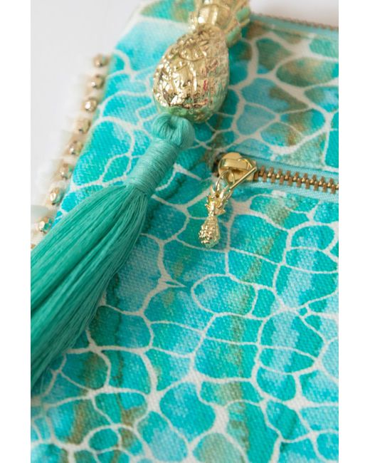 Sophia Alexia Green Aqua Pebbles Clutch Bag