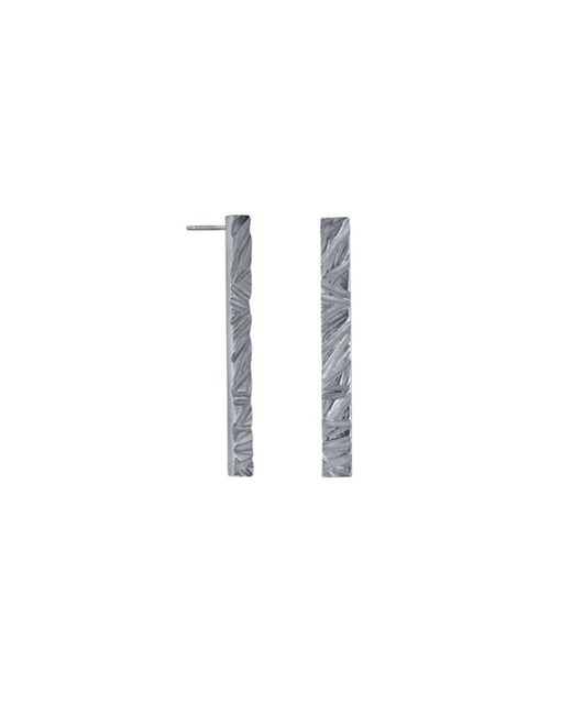 Edge Only Blue Rugged Bar Earrings Sterling