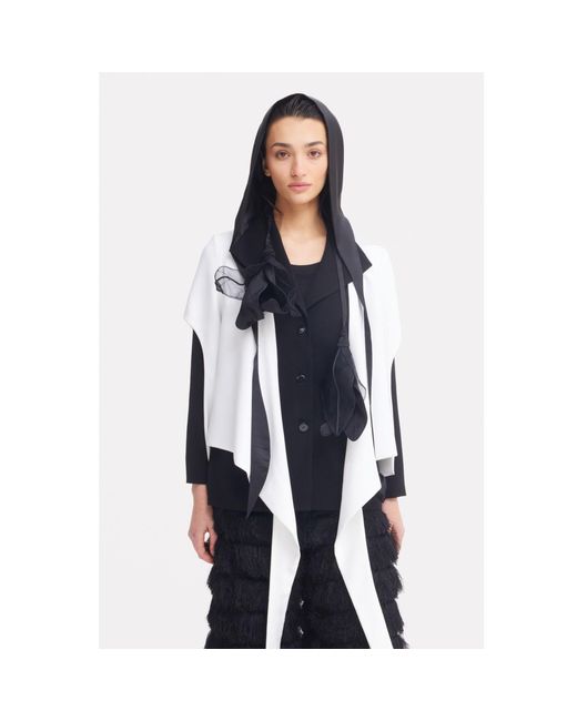 Julia Allert Black Architectural Asymmetrical Hooded Jacket –