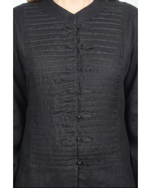 Muda Clothing Fz Llc Black Inori Linen Top