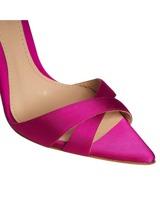 Ginissima Pink Thea Plum Satin Sandals
