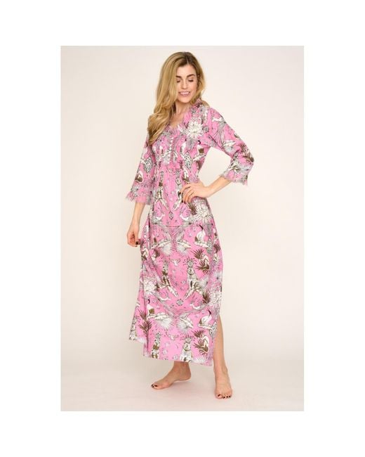 At Last Pink Cotton Annabel Maxi Dress