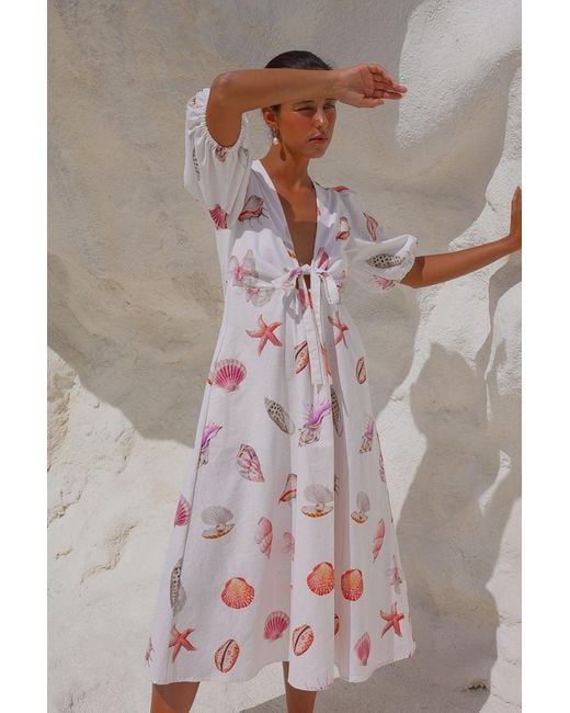 Palm Collective Pink Corsica Shell Maxi Dress