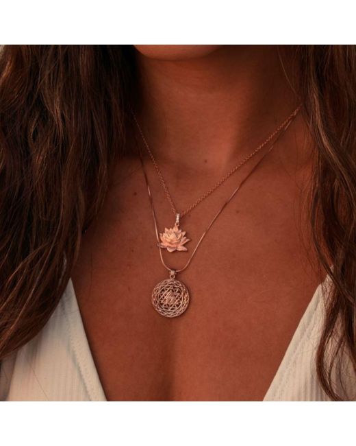 Seven Saints Metallic Awakened Lotus Necklace, Over Sterling