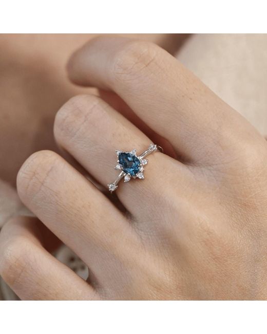 Azura Jewelry New York Blue Gaia London Topaz Ring Vermeil
