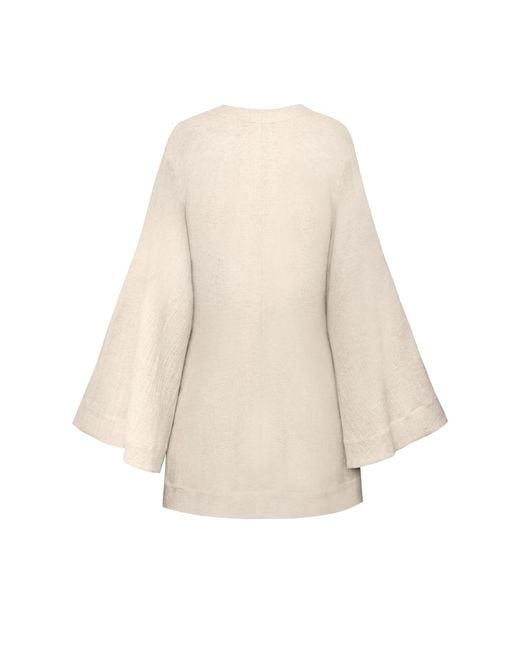 ALINA CERNĂTESCU Natural Neutrals Tunis Mini Cotton Linen Holiday Resort Dress