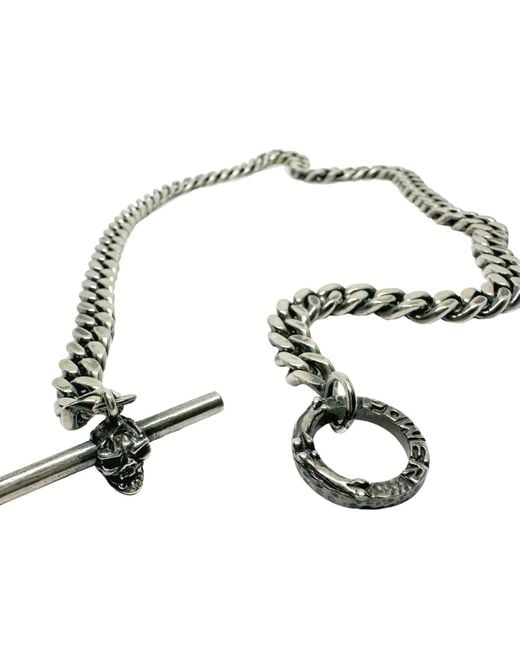 Tg-Jewellery by Tamara Gervasio Metallic Curb Chain With Skull T-Bar Power Japanese Sign for men