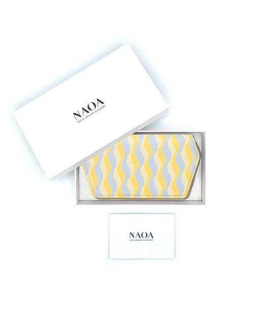 Naoa Yellow Slim Glasses Case Waves Print