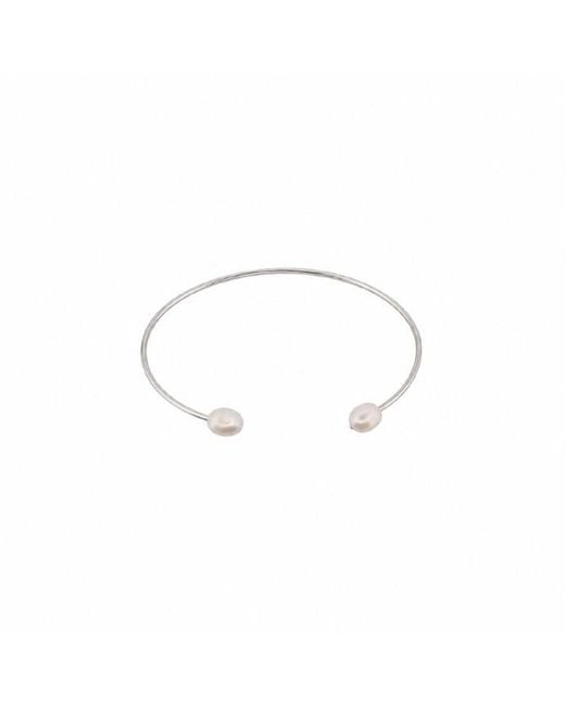 Silver Moon Metallic Circle & Pearl Sterling Bracelet